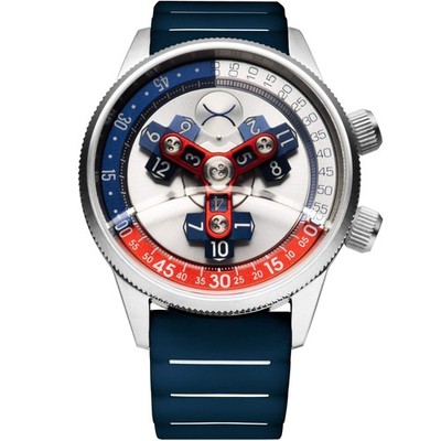 Xeric Vendetta II Automatic Wandering Hour Navy Red Watch - Brand New