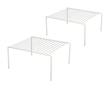 Greenbrier Kitchen Cabinet Shelf Storage Organizer Rack, Set of 2 - White, St...