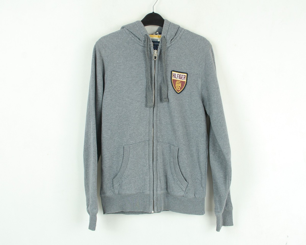 Sweat À Capuche Tommy Hilfiger Pour Homme Zip Gris En Coton