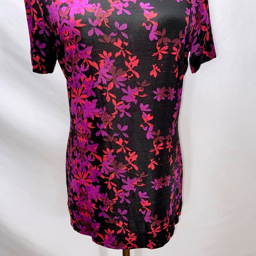 Just Cavalli Stretch Print Silky Short Sleeve Jersey Knit Top Size M IT44 Tee - Picture 4 of 11