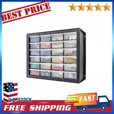IRIS USA 24-Drawer Plastic Storage Organizer for Hardware, Crafts, Tools, Black
