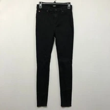 Hudson Women Blair Super Skinny Jeans Size 25 Black Denim M177 -12