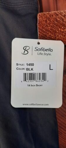 Pantalón Corto Sofibella Golf/Tenis/Pickleball Negro con Espalda Aqua en Niveles Talla L Nuevo con Etiquetas - Imagen 4 de 6