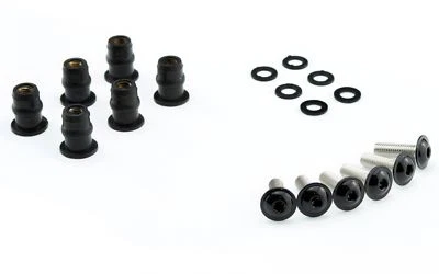 Motorräder Windschild M5x16mm Schrauben schwarz M5 Gummimuttern Neopren Set 5mm - Bild 1 von 4