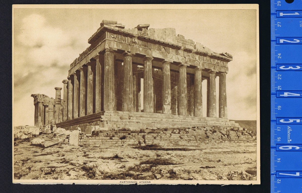 The Parthenon, Athens, Greece Temple to goddess Athena- 1914 Mentor  Gravure