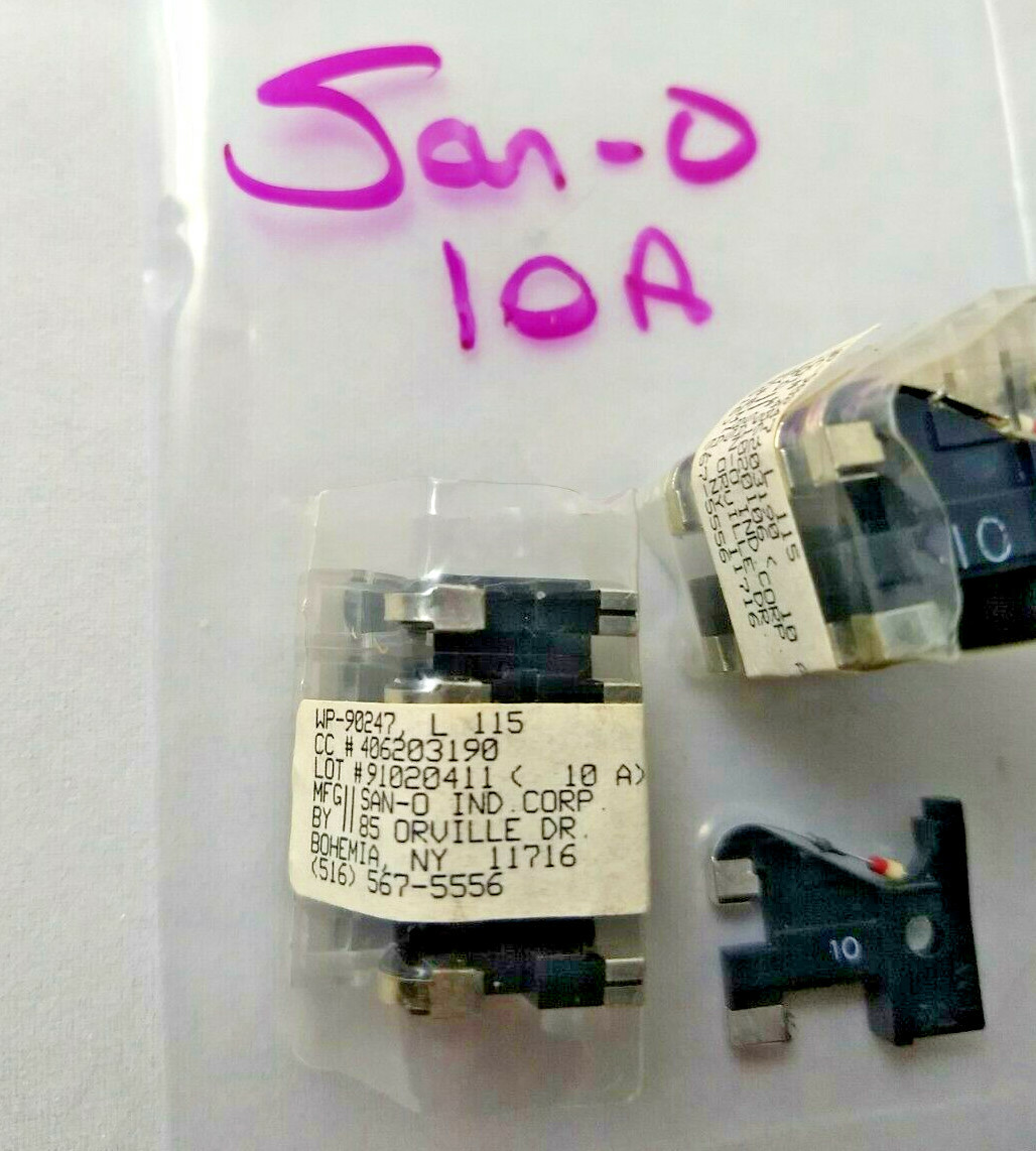 Qty 10-SAN-O, 10A Alarm Indicating Fast Acting Flag Fuses