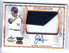 GAGE WORKMAN 2020 LEAF TRINITY BASEBALL ROOKIE PATCH AUTO