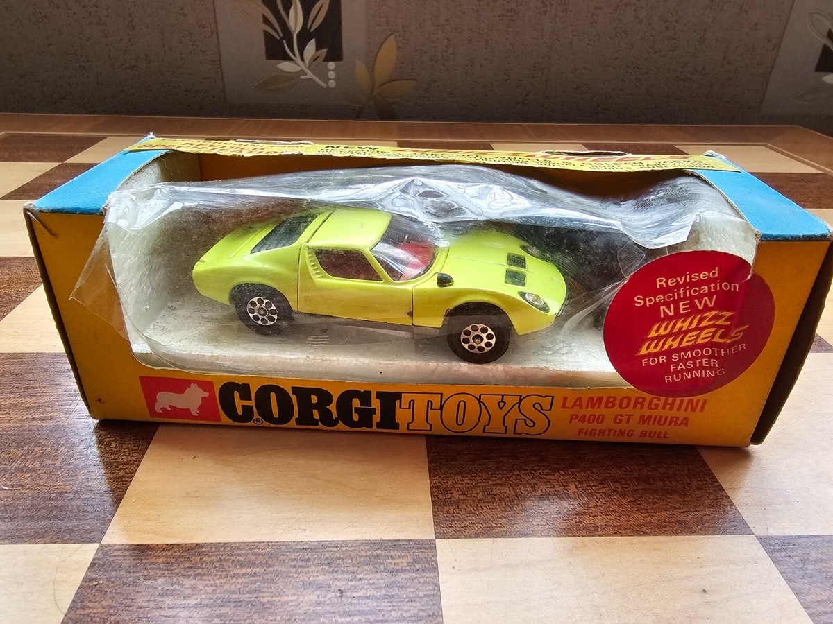 corgi whizz wheels lamborghini p400 muria with fighting bull boxed