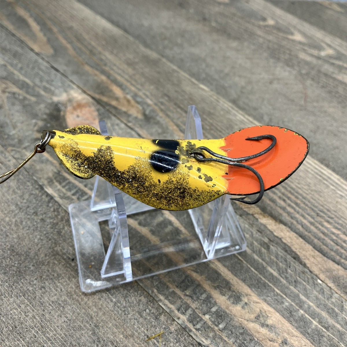 Cuillère vintage Buck Perry avec boite manivelle appât leurre