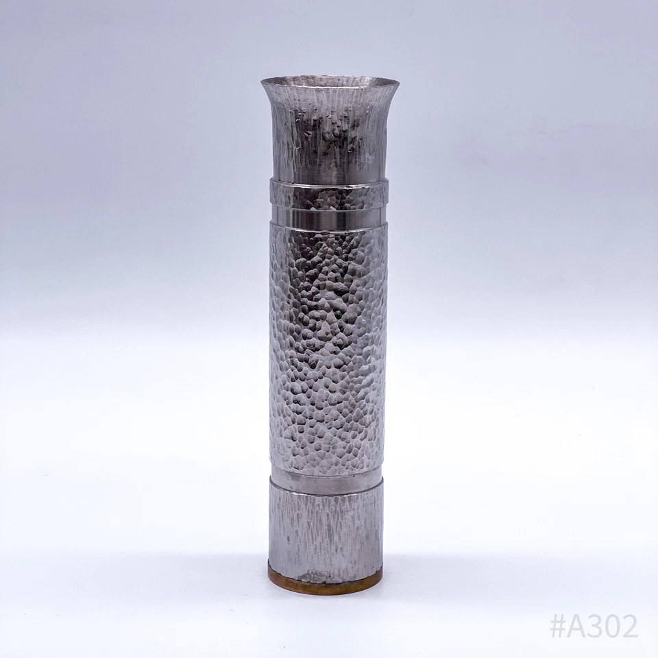 Vintage 70er Jahre Design Vase Hammerschlag Handarbeit | 5,5x21cm - Bild 3 von 4