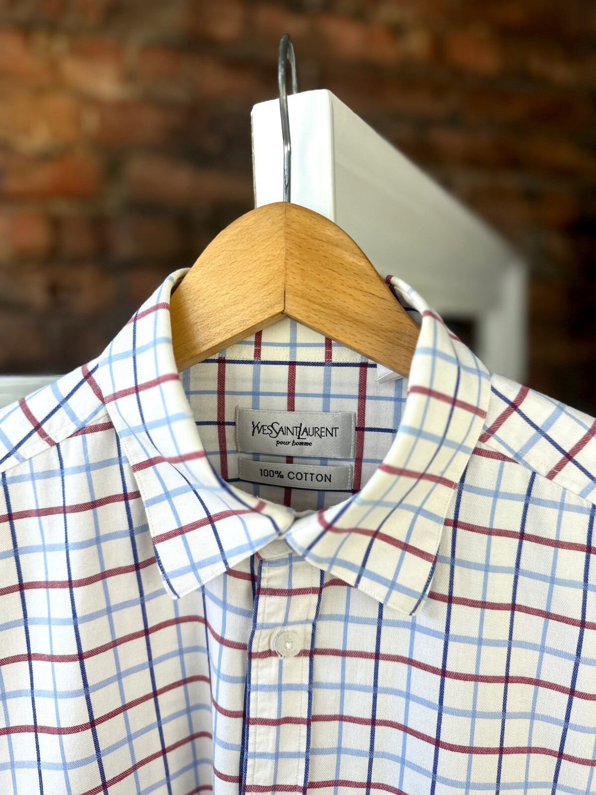 Camicie Vintage Uomo a Quadri Yves Saint Laurent Multicolore Taglia:L