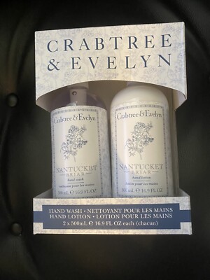 CRABTREE & EVELYN 2pc 16.9 oz NANTUCKET BRIAR Hand Wash & Lotion Set + PUMP NEW