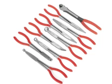 XtremepowerUS 9pc 11" inch Long Reach Plier WITH TOOL ROLL mechanics set tools  
