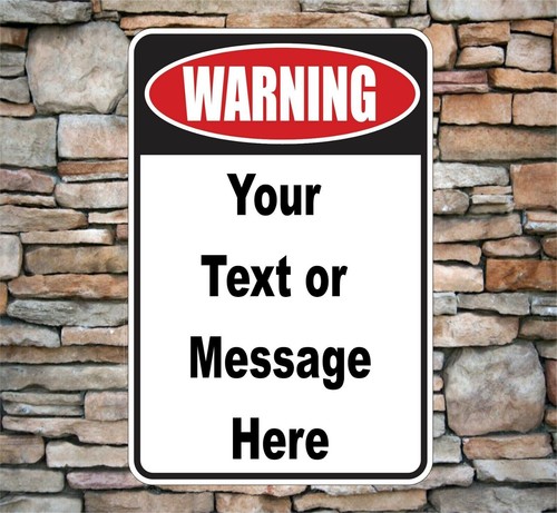 Señal de advertencia personalizada metal aluminio 8""x12"" - personaliza con tu letrero de texto - Imagen 2 de 4