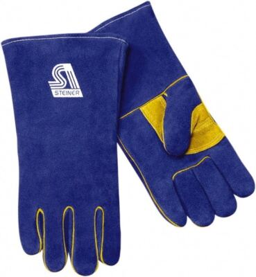 Steiner 2519B-X Welding Gloves for Stick & Arc: Leather, Blue, 13-1/2'' OAL