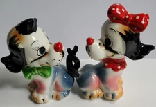 Vintage Artmark Snirky And Sally Circus Dog Salt and Pepper Shakers - Japan