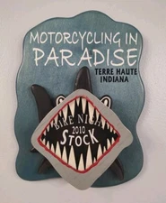 Handmade Wood Plaque Bike Night  Biking In Paradise Terre Haute Indiana 2010