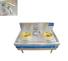 Commercial 2-Burner Fierce Fire Stove Restaurant Gas Ranges LPG&Natural Gas Oven