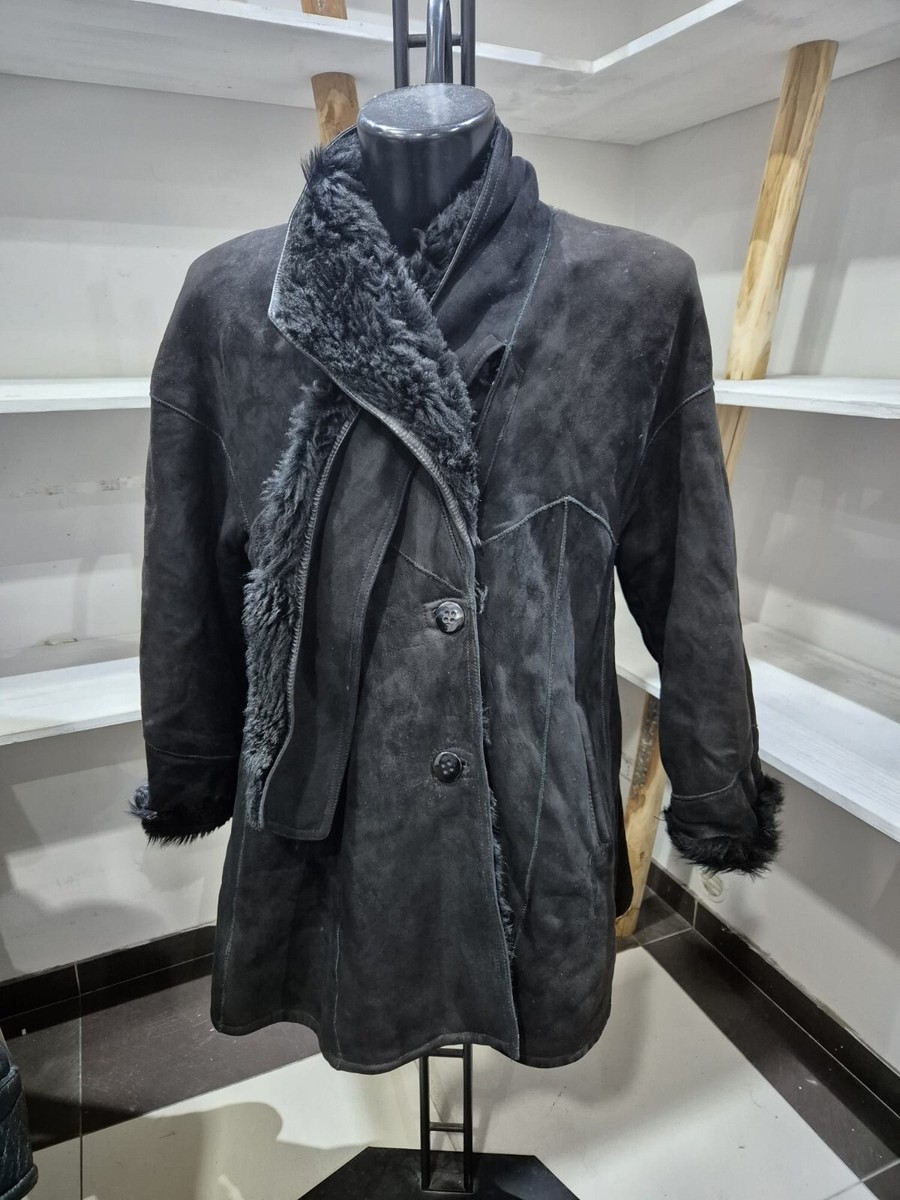 Dibi Shearling Montone Pre-Owned Woman Size 44 Black Xyr507l