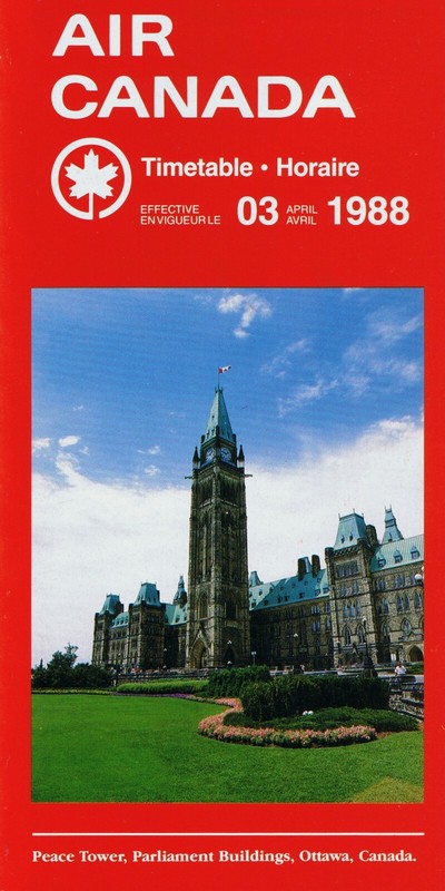 Air Canada Timetable  April 3, 1988 =