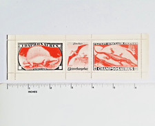 Rare 1938 SINCLAIR OIL DINOSAUR STAMPS Edaphosaurus Cycnorhamphus Champsosaurus
