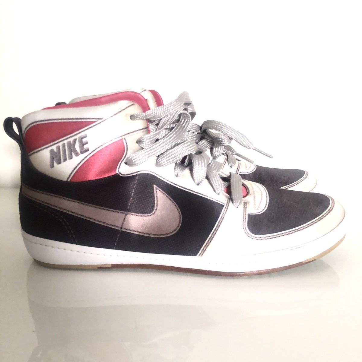 NIKE Women's Fortress Metro Hi 325204 001 Pewter White Pink