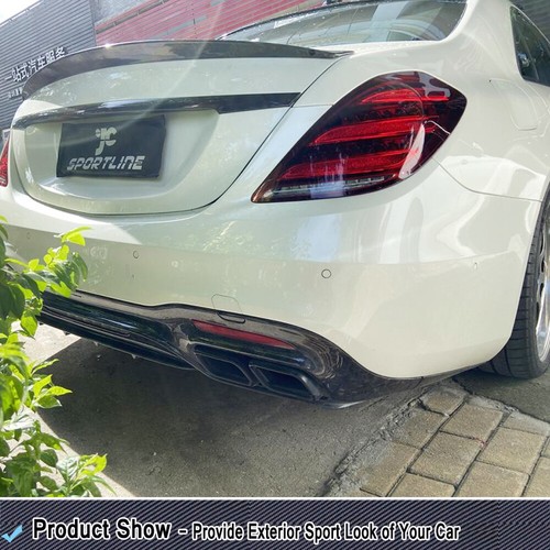 For Mercedes Benz W222 S63 S65 2016-18 Real Carbon Rear Bumper Diffuser Lip - Picture 12 of 12