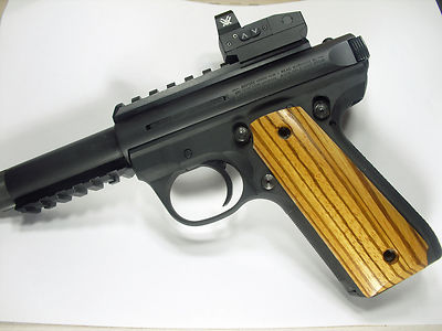 Finished Zebrawood Ruger Mark III 22/45 Grips MK 3