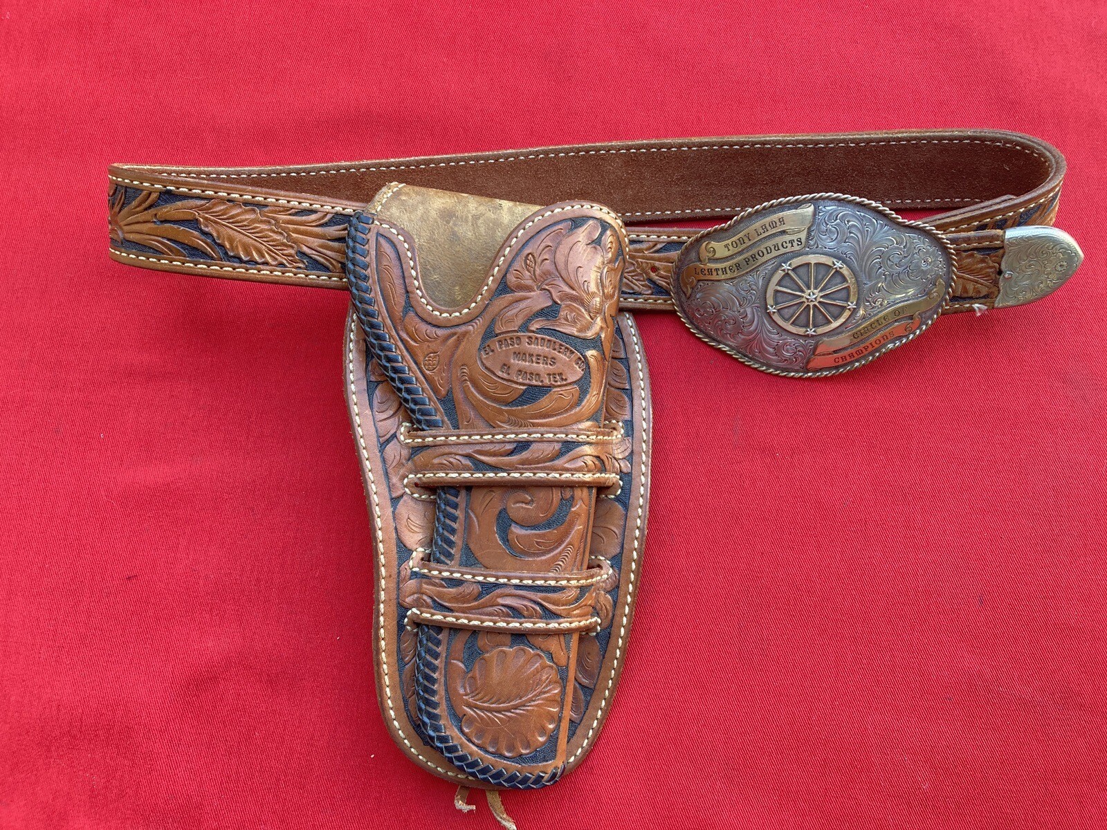 El Paso Saddlery Holster Belt Rig with Sterling & Gold Trophy Buckle eBay