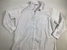 Mens Valerio White Button Down Shirt Size 18.5 36/37 NEW