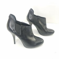 Guess Black Leather Pump Heels Dress Shoes Ankle Booties WGMIST Womens Size 7