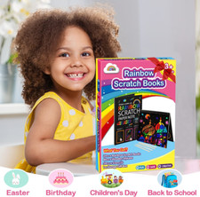 Scratch Paper Art-Crafts Gift: 2 Pack Bulk Rainbow Magic Paper Supplies Toys