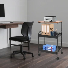 3 Tier Printer Cart Storage Shelf Office Home Rolling Computer Desk Laptop Table