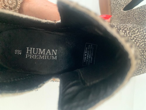 NEW $170 HUMAN PREMIUM JUNGLE ANKLE BOOT 41 / 9.5 Western LEATHER Black Leopard - Picture 15 of 18