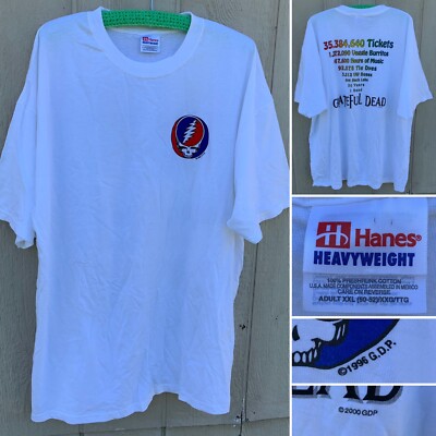 vintage Grateful Dead t-shirt tickets veggie burritos hours of