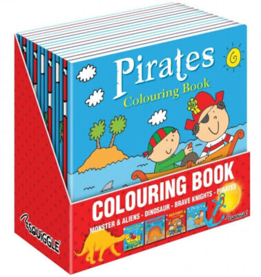 Boys Single Colouring In Book - Activity Travel Dinosaur Pirate Kids Single Book