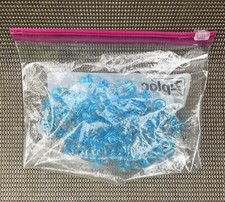 Lot of 67 Blue Acrylic Transparent Mini Pacifiers Baby Shower Cake Decoration