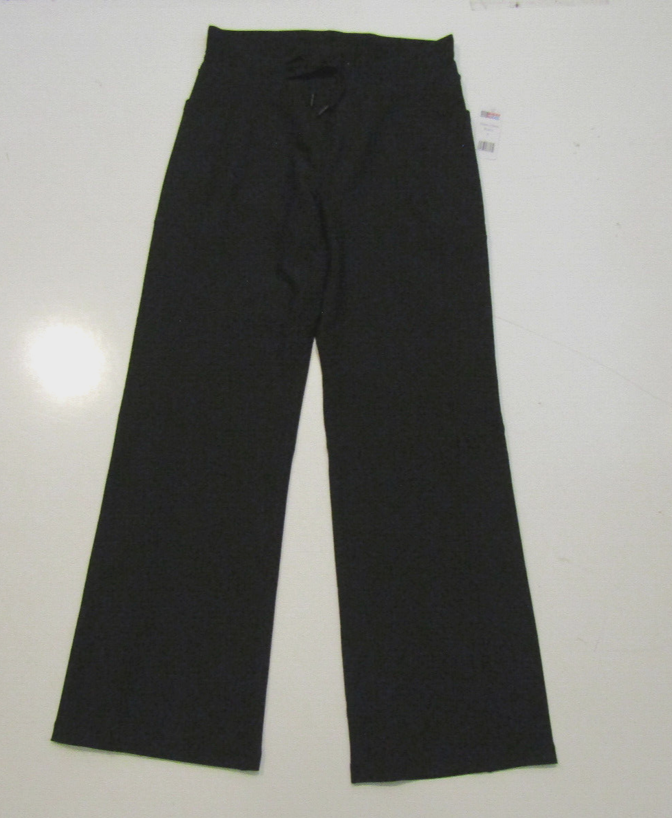 32 Degrees Black Ribbed Stretch Pocket Straight Leg Pants Sz Medium NWT Womens