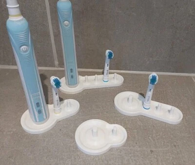 Electric Toothbrush Drip tray Stand with Head Holders. Braun, Oral B Compatible