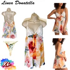 NWT Linea Donatella XL 2-Pc Lindsey Garden Babydoll  Thong Underwear Set LYG180