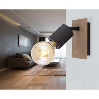 Spotstrahler Wandleuchte Verstellbar Schlafzimmerlampe Holz Schwarz Wandlampe
