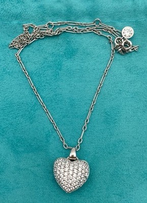 Jacmel Mauritius JCM 925 Sterling Cubic Zirconia Heart Pendant Necklace