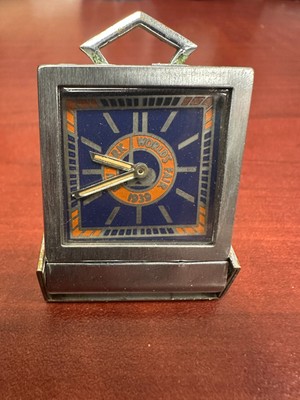 RARE 1939 NEW YORK WORLD'S FAIR FOLDING TRAVEL CLOCK FOR PARTS