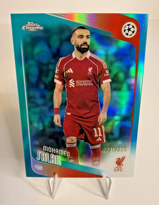 Mohamed Salah 2025-26 Topps Chrome UEFA UCC Teal Refractor #/299 Liverpool Egypt