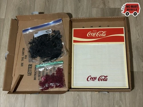 Vintage 1970’s Coca-Cola Menu Board Sign W/ Letters & Numbers Attwood Products