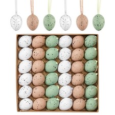 36Pcs Easter Eggs Ornaments for Small Tree Decorations, 1.57" Neutral Beige Gree