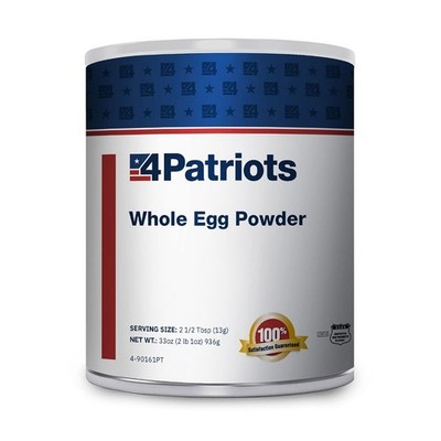 4Patriots Freeze Dried Whole Eggs #10 Can 72 Servings 10 Year Survival Food