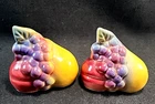 Vintage Shawnee Pottery Pear Grapes & Plum Salt & Pepper Shakers USA 1950'S