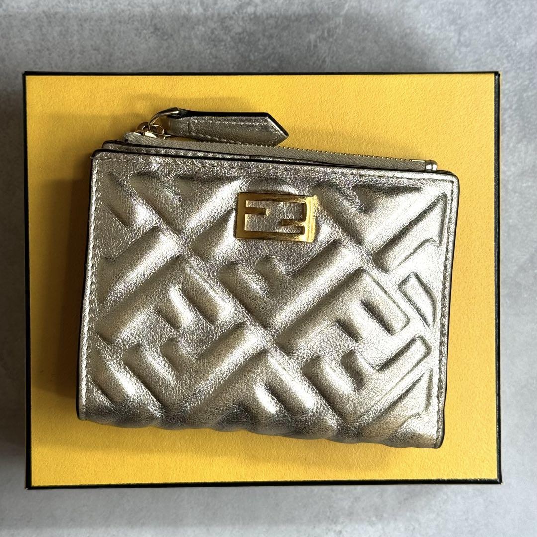 Fendi Baguette Compact Zip Wallet with Rare Accessories