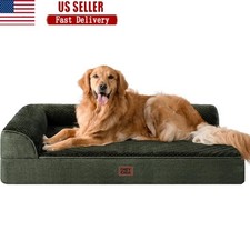 L Shaped Orthopedic Dog Bed Memory Foam Waterproof Non Slip Easy Clean New